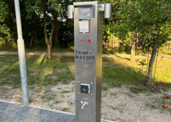 Neue Trinkwassersäule am Geesthachter Wohnmobilstellplatz